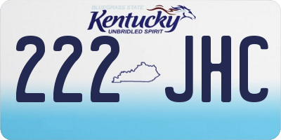 KY license plate 222JHC