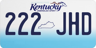 KY license plate 222JHD