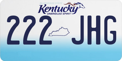 KY license plate 222JHG