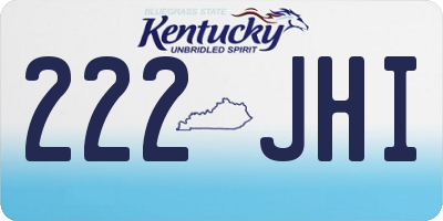 KY license plate 222JHI