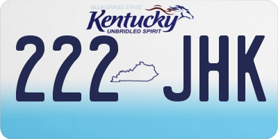 KY license plate 222JHK