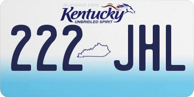 KY license plate 222JHL