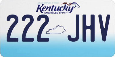 KY license plate 222JHV