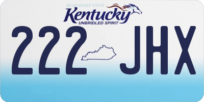 KY license plate 222JHX