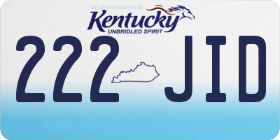 KY license plate 222JID
