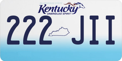 KY license plate 222JII
