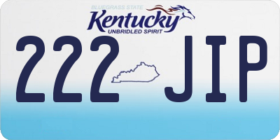 KY license plate 222JIP