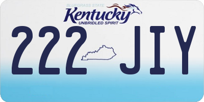 KY license plate 222JIY