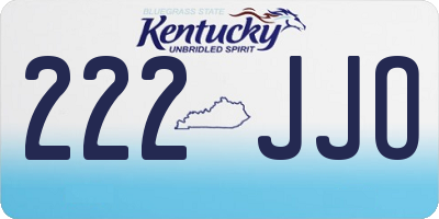 KY license plate 222JJO