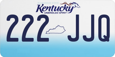 KY license plate 222JJQ