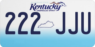 KY license plate 222JJU