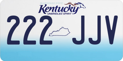 KY license plate 222JJV