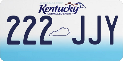 KY license plate 222JJY