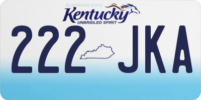 KY license plate 222JKA