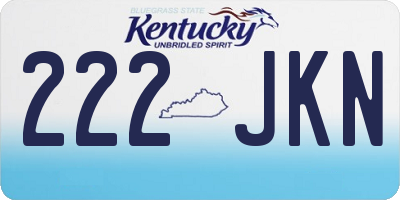 KY license plate 222JKN