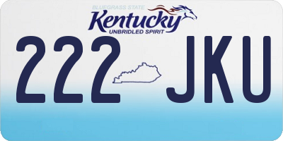 KY license plate 222JKU