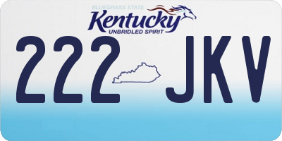 KY license plate 222JKV