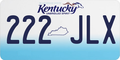KY license plate 222JLX