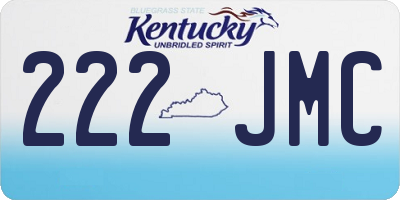 KY license plate 222JMC