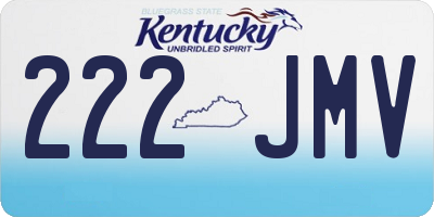 KY license plate 222JMV