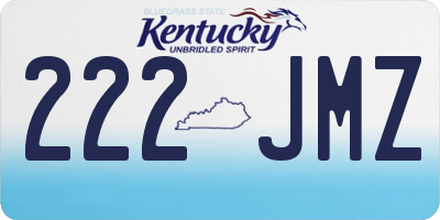 KY license plate 222JMZ