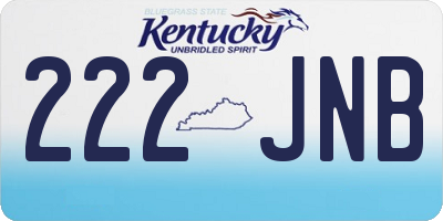 KY license plate 222JNB