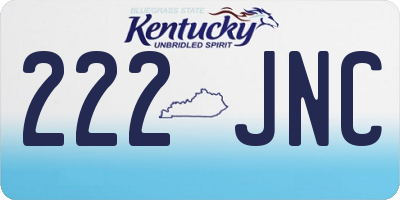 KY license plate 222JNC