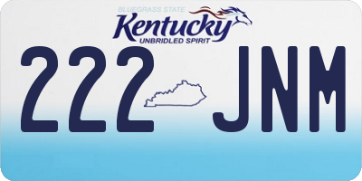 KY license plate 222JNM