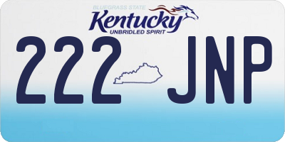 KY license plate 222JNP