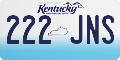 KY license plate 222JNS