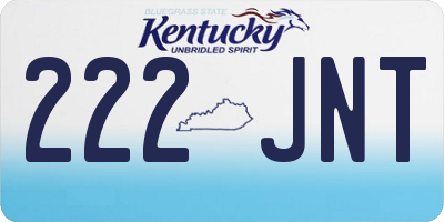 KY license plate 222JNT