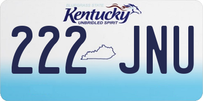 KY license plate 222JNU