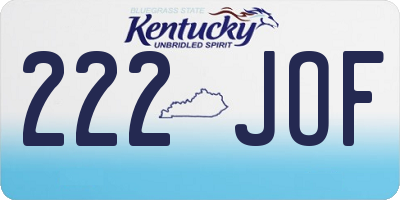KY license plate 222JOF