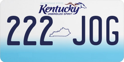 KY license plate 222JOG