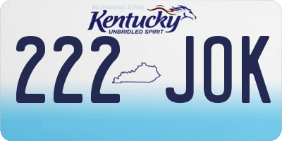 KY license plate 222JOK