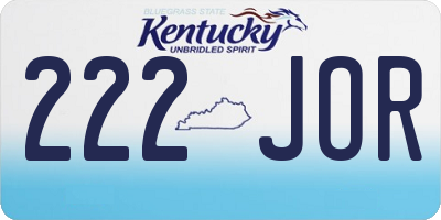 KY license plate 222JOR