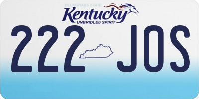KY license plate 222JOS