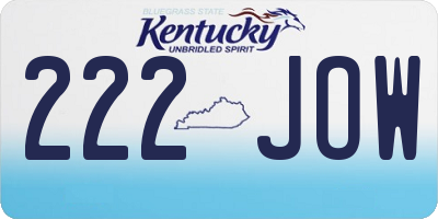 KY license plate 222JOW