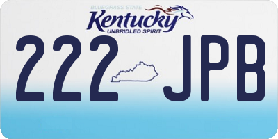 KY license plate 222JPB