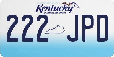 KY license plate 222JPD