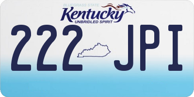 KY license plate 222JPI