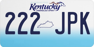 KY license plate 222JPK