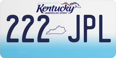 KY license plate 222JPL