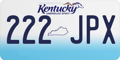 KY license plate 222JPX