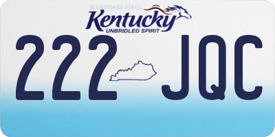 KY license plate 222JQC