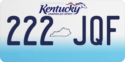 KY license plate 222JQF