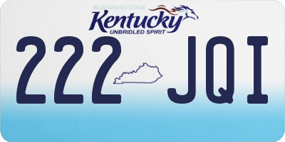KY license plate 222JQI