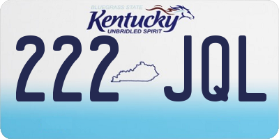 KY license plate 222JQL