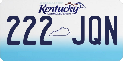 KY license plate 222JQN