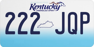 KY license plate 222JQP